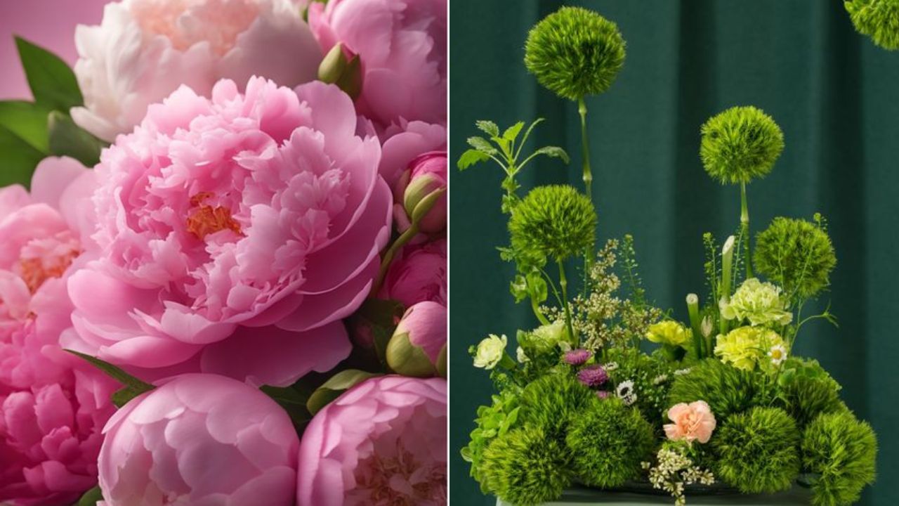 Pink and Green Flowers